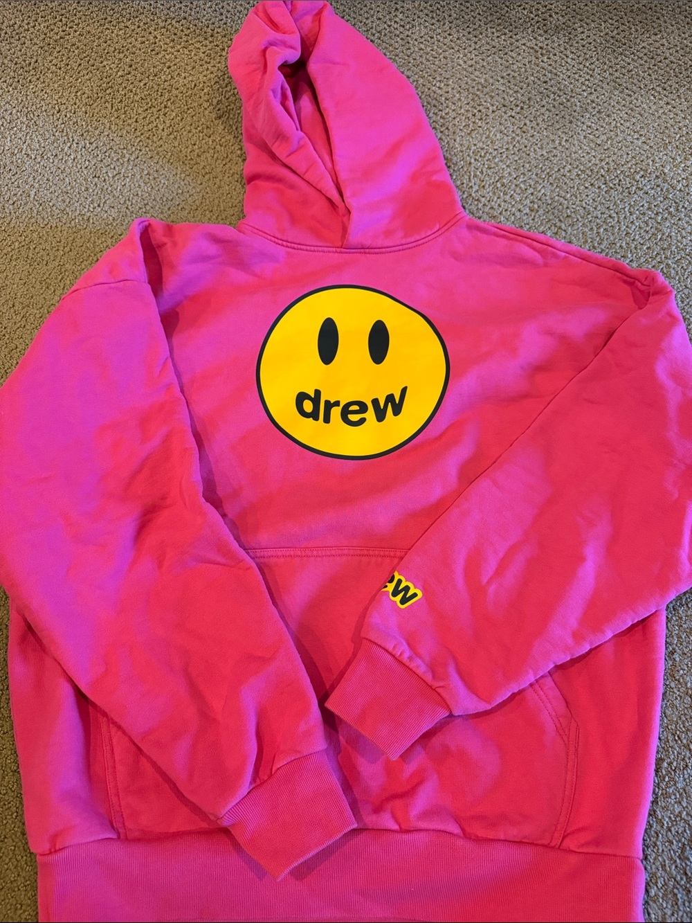 Drew House Hot Pink Oversized Hooded Sweatshirt XS